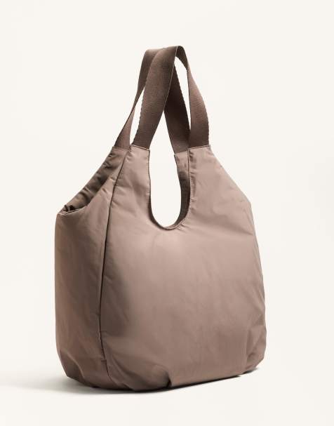 OYSHO – Shopper-Tasche in Nerzbraun mit kontrastierenden Henkeln - view 1