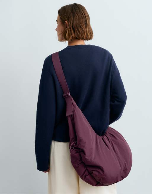 OYSHO shopper-taske med rynkeeffekt i burgundy, 6 af 6