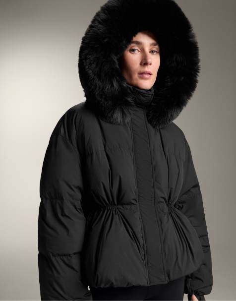 OYSHO Short 100% down padded jacket in black - view 1
