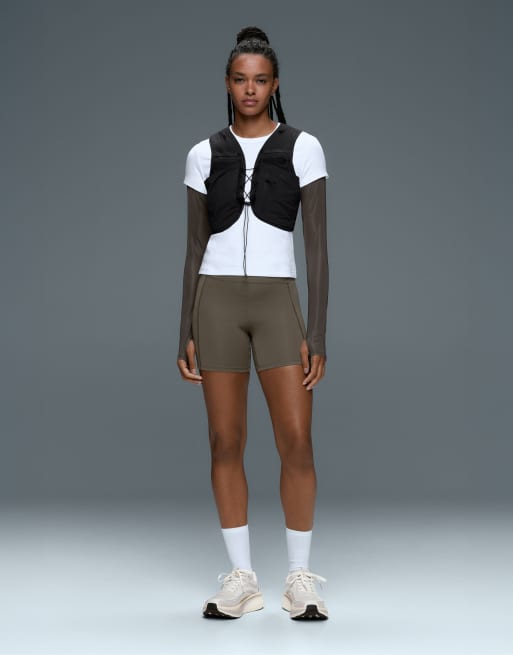 OYSHO short à séchage rapide taille haute 15 cm avec poches en olive, 2 de 7
