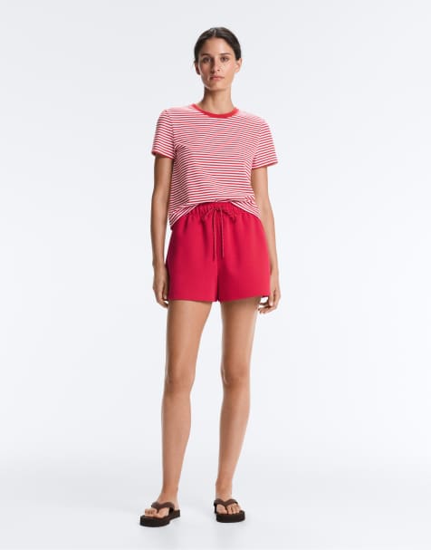 OYSHO - Short en piqué de coton - Rouge - view 1