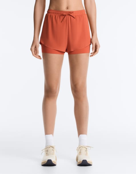 OYSHO - Short léger effet 2-en-1 - Terracotta - view 1