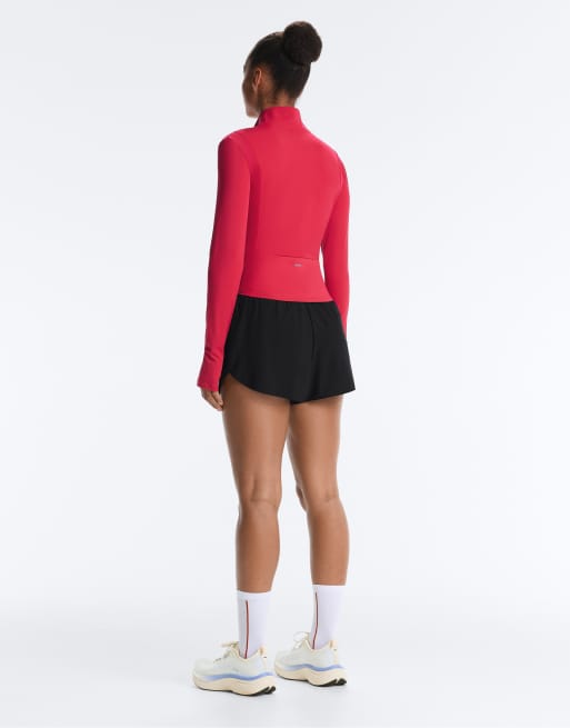 OYSHO Short light touch technical jacket in red, 4 of 4