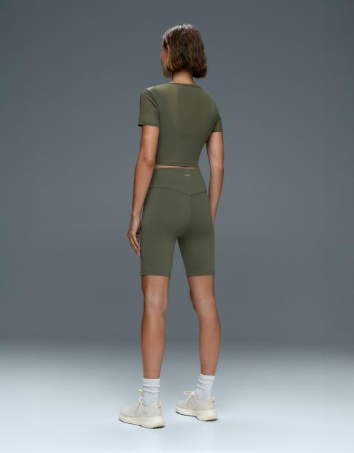 OYSHO Short-sleeved evermove tank top in military khaki, 4 of 7