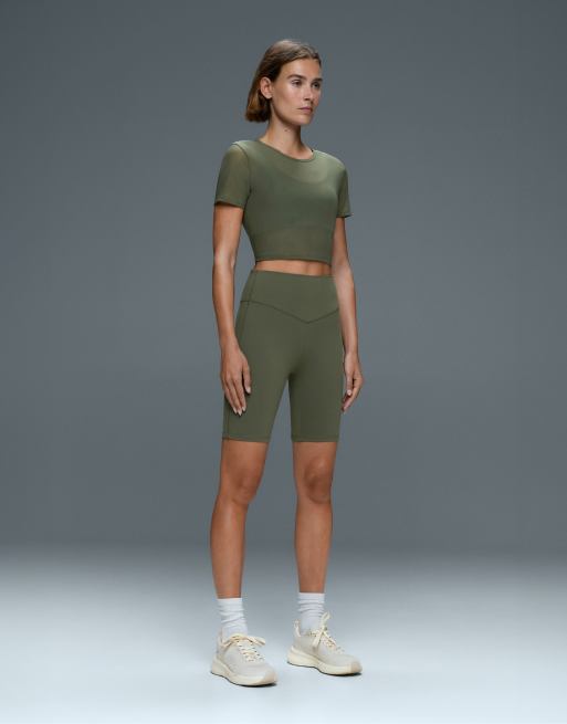 OYSHO Short-sleeved evermove tank top in military khaki, 5 of 7