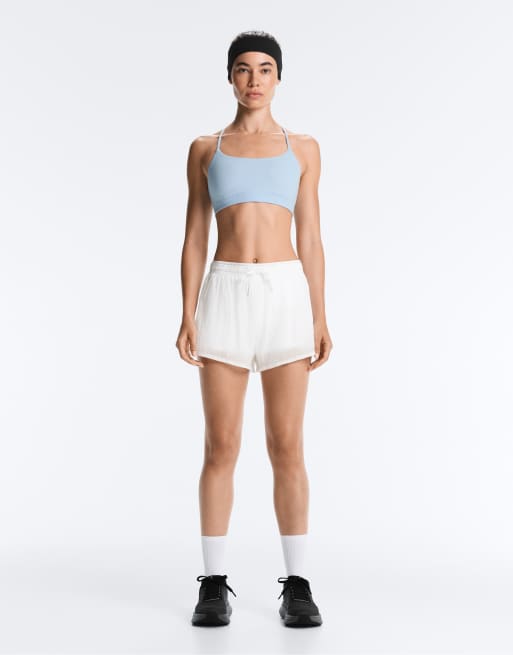 OYSHO - Short technique 2-en-1 taille mi-haute à carreaux - Blanc cassé, 2 de 7