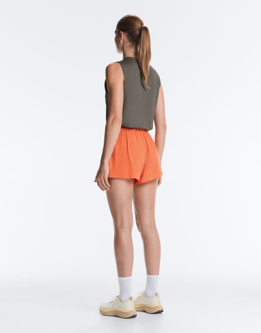 OYSHO - Short technique 7 cm à taille mi-haute - Orange, 4 de 7