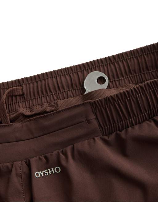 OYSHO short technique taille basse 6 cm marron, 6 de 7