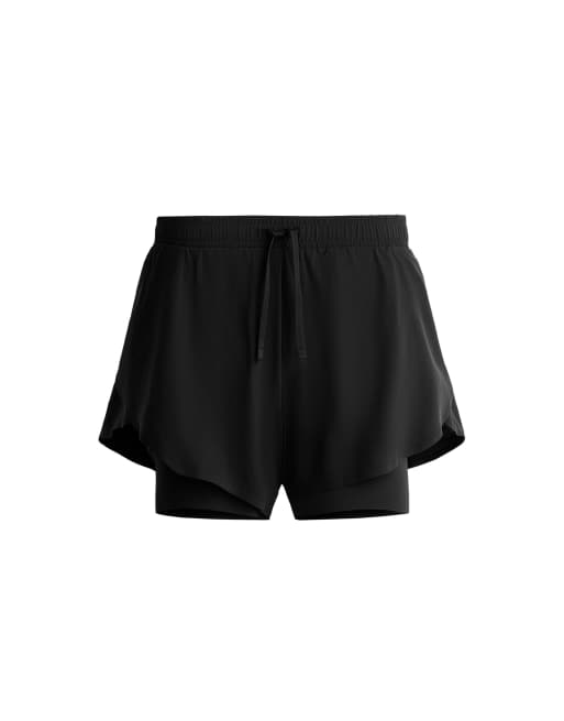 OYSHO shorts 2 in 1 leggeri al tatto neri, 6 di 7