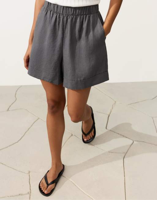 OYSHO – Shorts aus 100% Leinen in Grau, 3 von 4