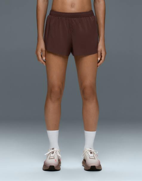 OYSHO shorts tecnici a vita bassa 6cm marroni - view 1