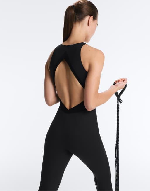 OYSHO Sleeveless perfect-adapt long jumpsuit in black, 3 of 4