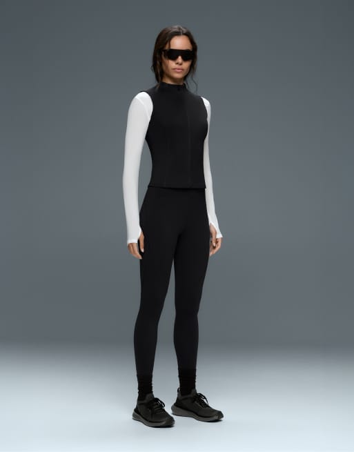OYSHO Sleeveless zip t-shirt in black, 2 of 7