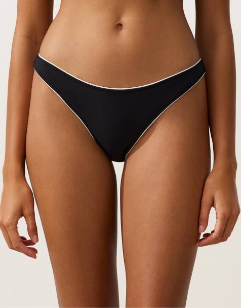 OYSHO - Slip bikini a media copertura con profili a U neri - view 1