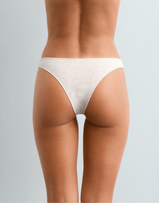 OYSHO slip brasiliani in misto cotone a 5 coste grigio mélange, 4 di 4