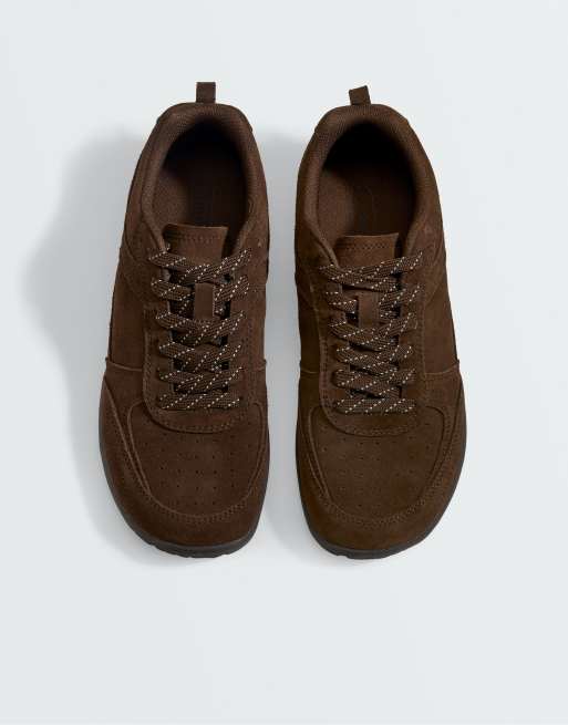 OYSHO sneakers barefoot multiattività in camoscio marrone, 3 di 7