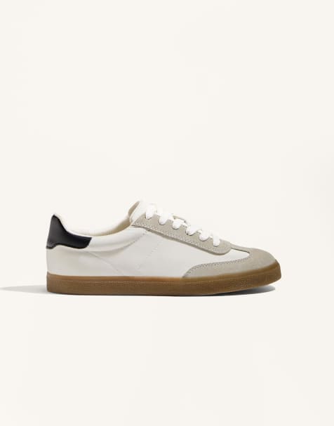 Oysho - Sneakers bianche in nylon con pannelli in pelle - view 1