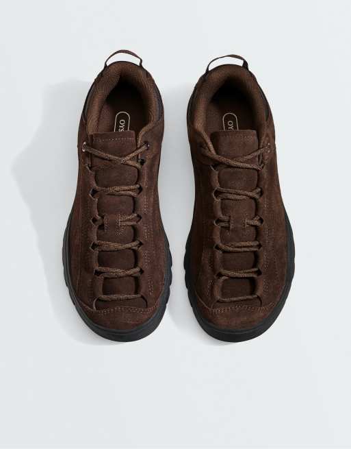 OYSHO sneakers i splitlæder i brun, 3 af 6