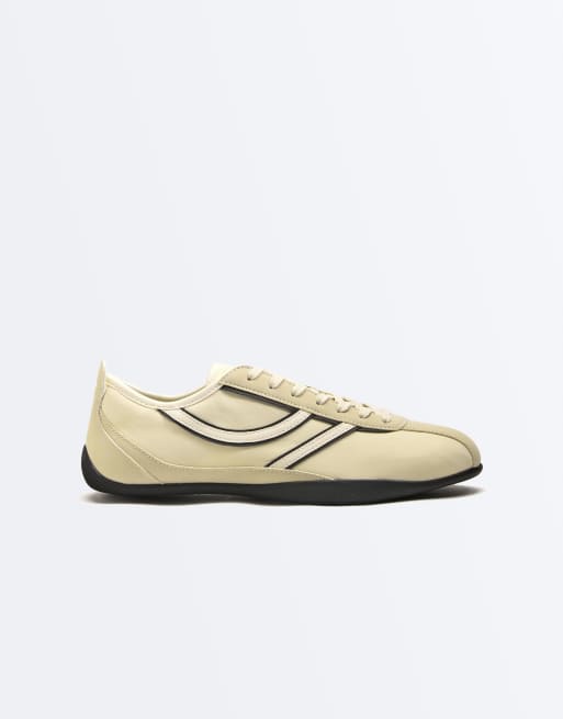 OYSHO - Sneakers sportive in morbido nylon color sabbia, 2 di 4