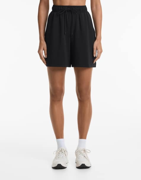 Oysho Soft touch bermuda shorts with modal in black - view 1