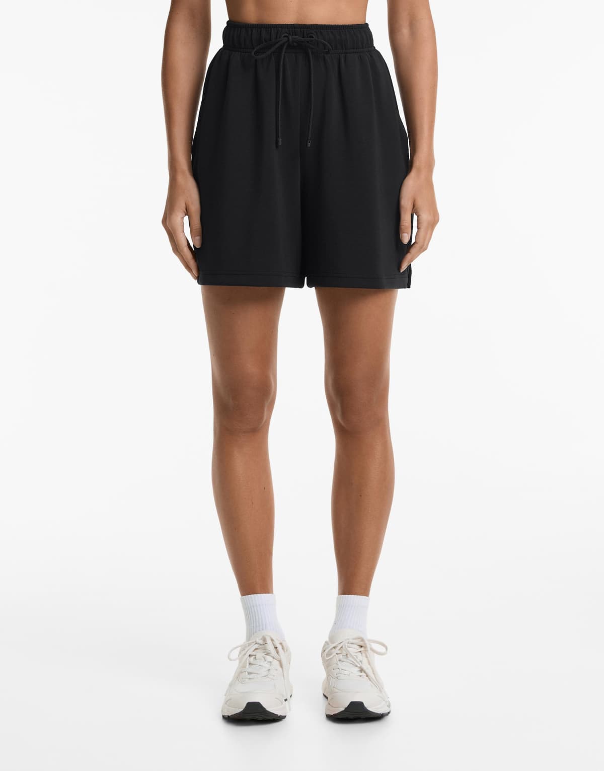 Oysho Soft touch bermuda shorts with modal in black