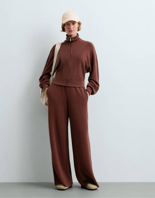 OYSHO Soft-touch modal bomber jacket in brown, 2 of 7