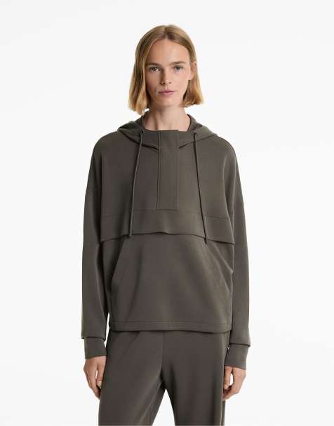 OYSHO Soft-touch sweatshirt with modal and zip in black - view 1