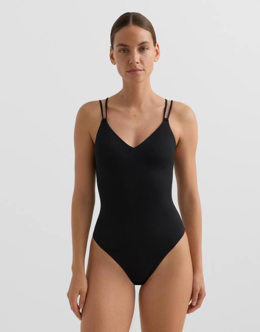 OYSHO - Sort badedragt med krydsende stropper, 2 af 4