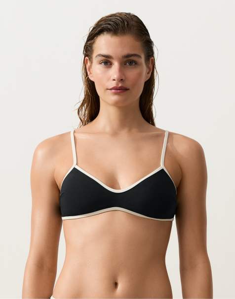 OYSHO - Sort bikinitop med kontrasterende kanter - view 1