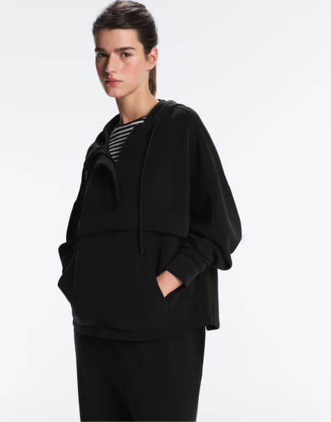 Oysho - Sort blød sweatshirt med lynlås i modalrigt stof - view 1