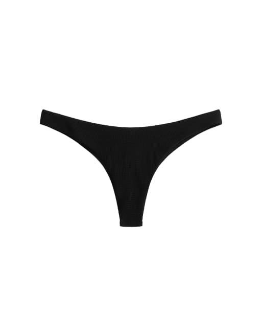 OYSHO - Sorte brasilianske bikinitrusser i piqué med U-snit, 7 af 7