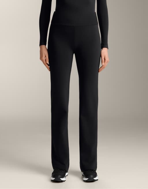 OYSHO - Sorte sømløse og super ekstra varme bootcut-bukser med høj talje, 2 af 4