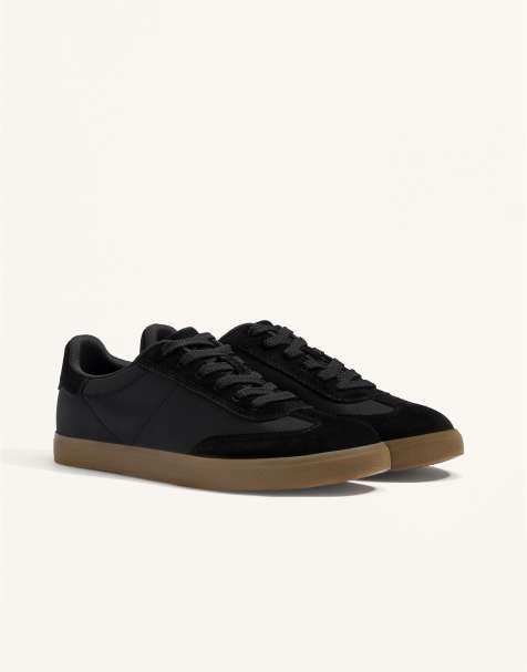 Oysho - Sorte sneakers i nylon med læderpaneler - view 1