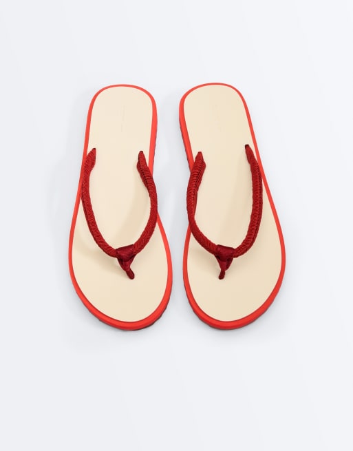 OYSHO - Sorte strandsandaler med flettet rebdesign, 4 af 5