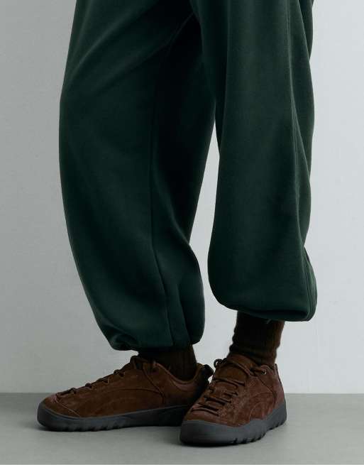 OYSHO Split-leather trainers in brown, 4 of 7