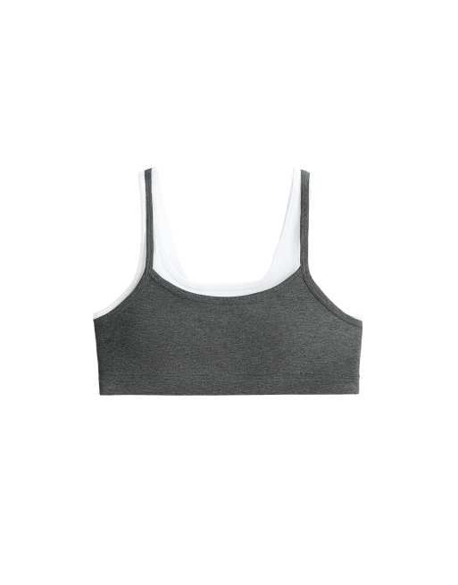 OYSHO Sport-BH mit mittlerem Halt und Ripp-Overlay in Dunkelgrau, 7 von 7
