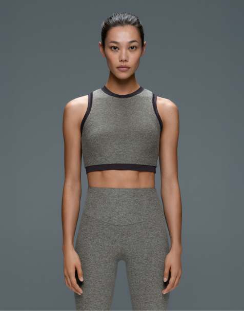 OYSHO Sport-BH, mittlerer Halt, melierte Kontrastdetails in Grau - view 1