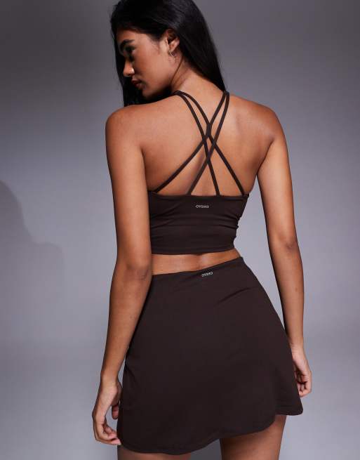 Oysho – Sport-Set in Dunkelbraun