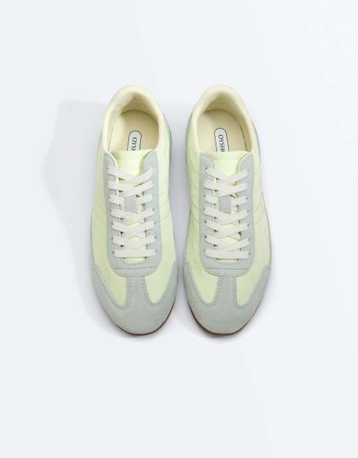 OYSHO - Sport - Sneakers verdi in pelle combinata e tessuto a rete, 6 di 7