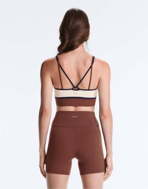 OYSHO sports-BH med medium støtte og Comfortlux i ecru med kontrastfarvet farveblok - view 1