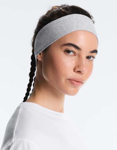 OYSHO – Stirnband aus meliertem Baumwollmix in Blassgrau - view 1
