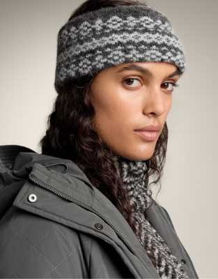OYSHO - Stirnband in Anthrazit mit Jacquard-Muster-Grau