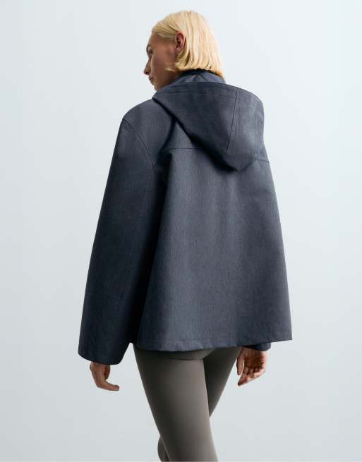 OYSHO Straight 10k waterproof denim-effect jacket in navy, 4 of 5