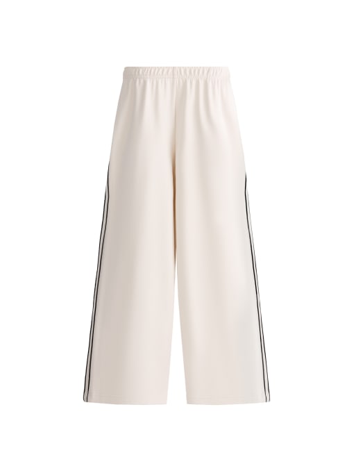 OYSHO Straight-leg trousers with modal, brushed finish and piping in pale ecru, 6 of 6