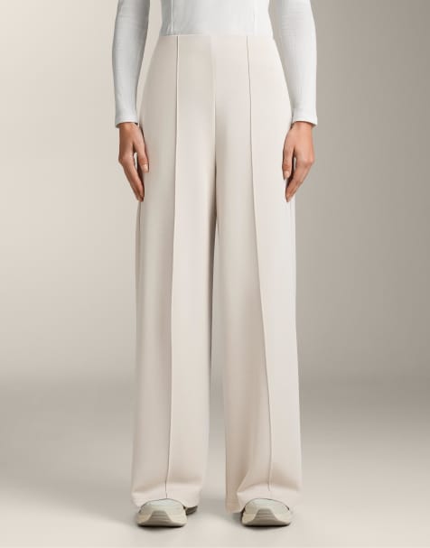 OYSHO Straight-leg trousers with soft-touch modal and crease in pale mink - view 1