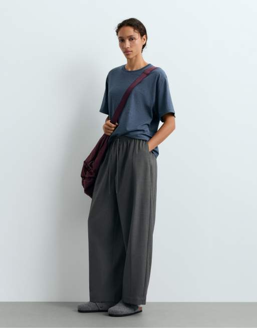 OYSHO stribet T-shirt med korte ærmer i navy, 2 af 5