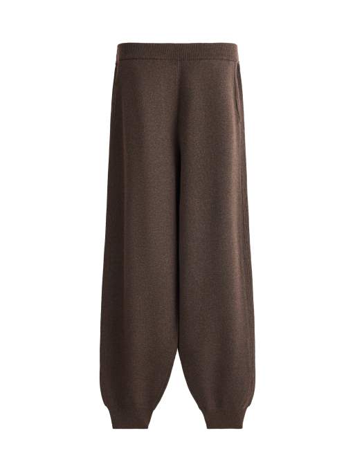OYSHO Strick-Joggerhose mit Rippenstruktur in Braun, 4 von 4