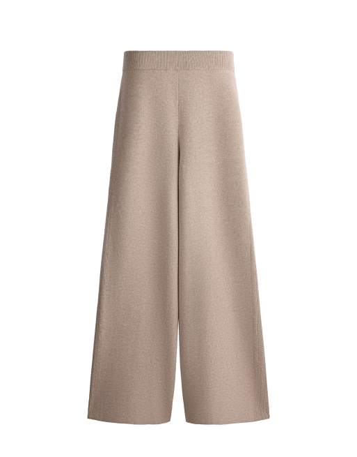 OYSHO Strickhose mit geradem Bein und Lochmuster in Mink, 5 von 6