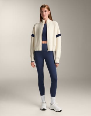 OYSHO - Strickjacke in Ecru mit kontrastierenden Ärmeln-Neutral