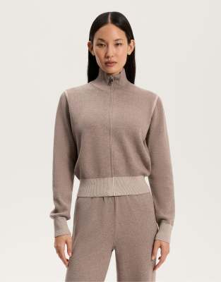 OYSHO - Strickjacke in Grau mit Kontrastdetails